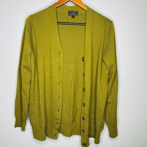 J. Crew Women’s Large Olive Green Wool Cashmere Blend Sweater Cardigan - Picture 1 of 5